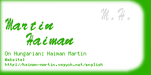 martin haiman business card